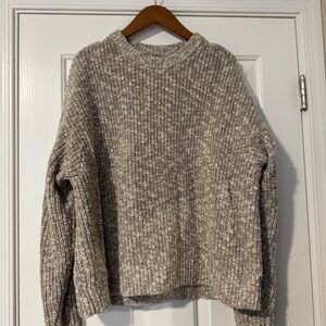 Cozy Neutral Knit Men’s Sweater - Taupe